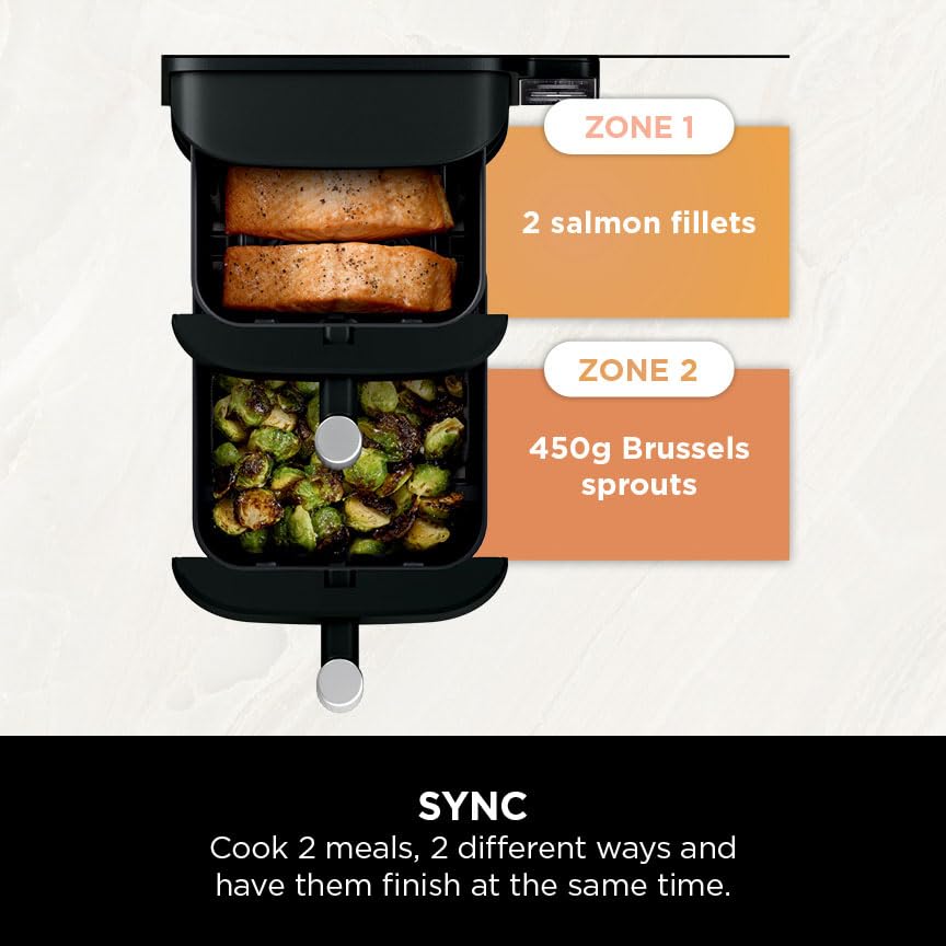 Ninja Double Stack Air Fryer, Vertical Dual Drawer Air Fryer with 4 cooking levels, 2 Drawers and 2 Racks