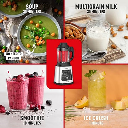 Tefal Blender & Soup Maker Perfectmix Cook, 2L, 10 Auto Programs, Smoothie Maker, Removable Blades