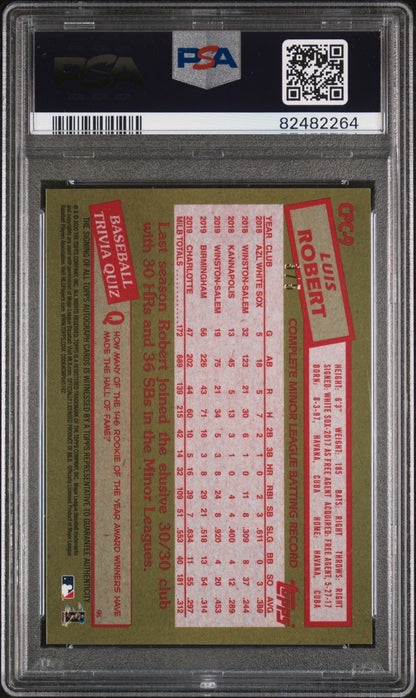 2020 Topps Chrome Update Red Luis Robert RC Auto #3/5 PSA 10/10 Gem Mint CPC9