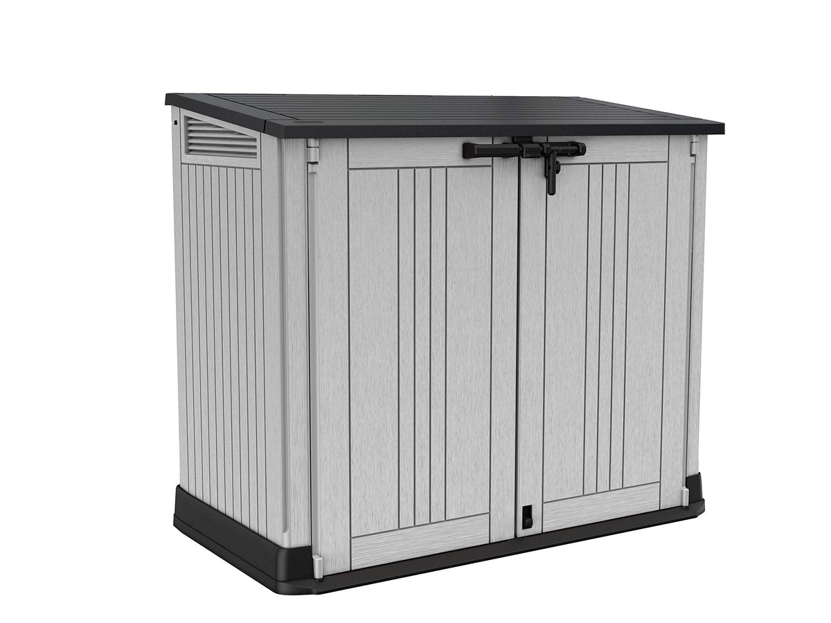 Keter Store it Out Nova Outdoor Garden Storage Shed, 32 x 71.5 x 113.5 cm, Light Grey with Dark Grey Lid