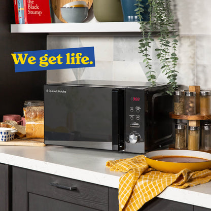Russell Hobbs RHM2076B 20 Litre 800 W Black Digital Solo Microwave with 5 Power Levels