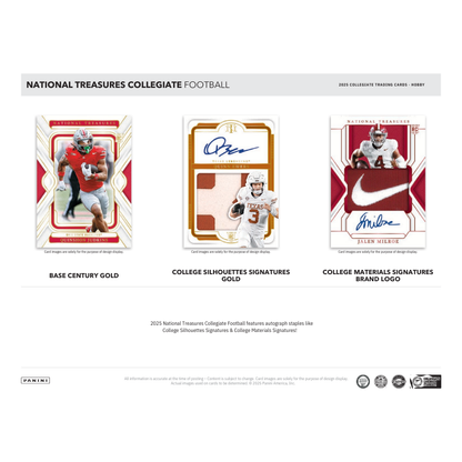 2025 Panini National Treasures Collegiate Football Hobby 4 Box Case